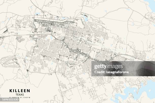 Killeen Texas Usa Vector Map High-Res Vector Graphic