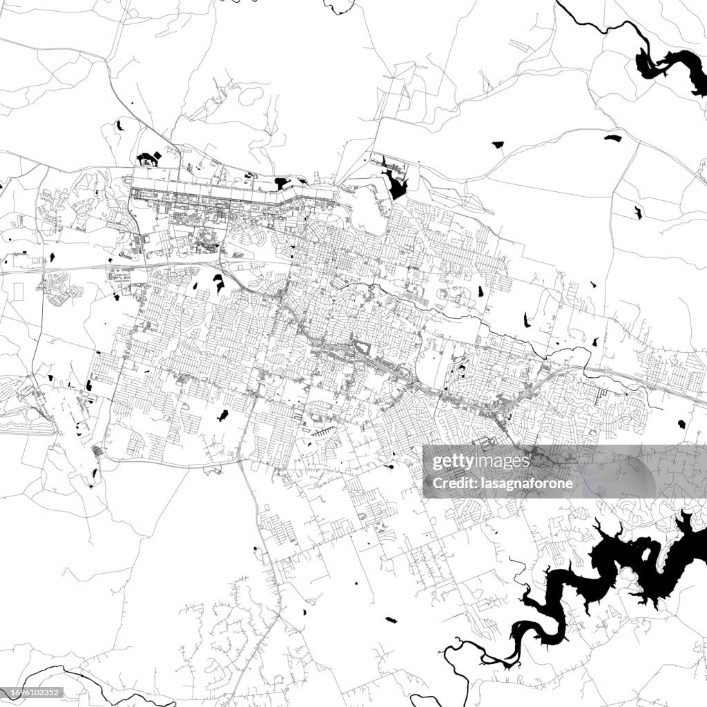 Killeen, Texas, USA Vector Map