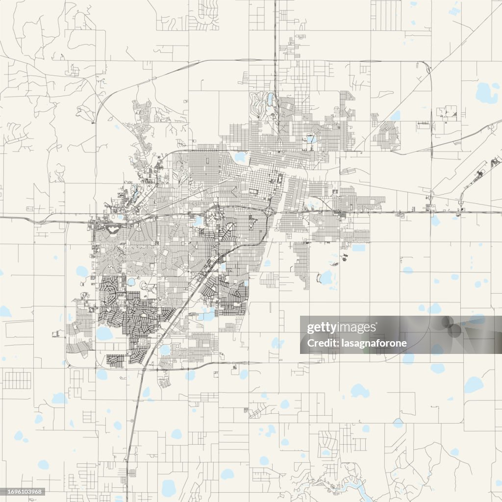 Amarillo, Texas, USA Vector Map