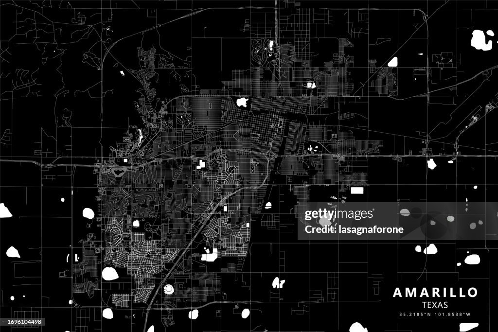 Amarillo, Texas, USA Vector Map