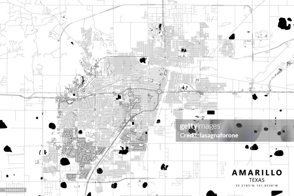 Amarillo, Texas, USA Vector Map