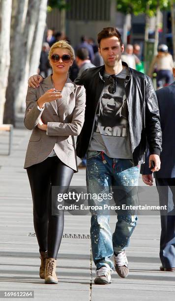 Adriana Abenia and Sergio Abad are seen on May 28, 2013 in Madrid, Spain.