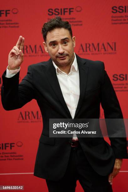 Director Juan Antonio Bayona attends the "La Sociedad de la Nieve premiere during the 71st San Sebastian Film Festival at the Teatro Victoria Eugenia...