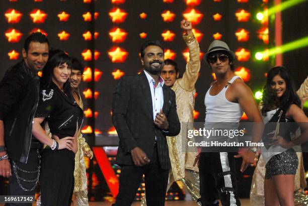 Bollywood choreographer Remo D'Souza with the Contestants during the first look of the dance reality show Jhalak Dikhla Jaa Season 6 at Filmistan...