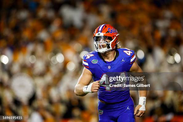 Kevin Pyburn Jack Pyburn of the Florida Gators looks on during the first half of a ...