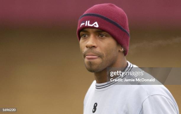 Trevor Sinclair of West Ham during West Ham's training session at Chadwell Heath, Essex on December 20, 2002.