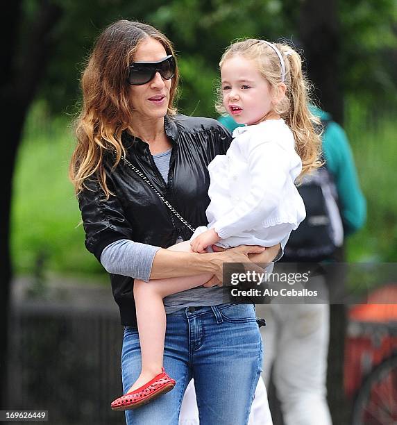 Sarah Jessica Parker and Marion Loretta Elwell Broderick are seen in the West Village on May 29, 2013 in New York City.