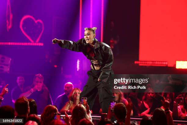 Agnez Mo performs onstage during the 2023 iHeartRadio Music Festival at T-Mobile Arena on September 22, 2023 in Las Vegas, Nevada.