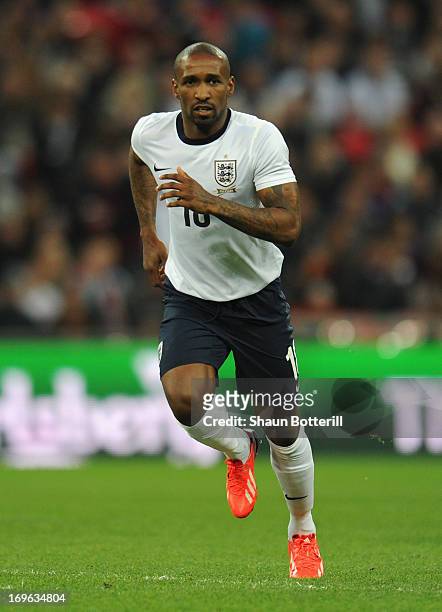 Jermain Defoe of England in action during the International Friendly match between England and the Republic of Ireland at Wembley Stadium on May 29,...