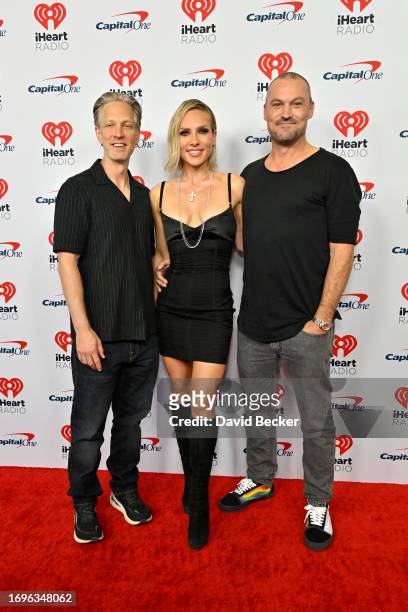 Randy Spelling, Sharna Burgess, and Brian Austin Green attend the 2023 iHeartRadio Music Festival at T-Mobile Arena on September 22, 2023 in Las...