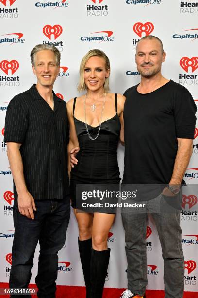 Randy Spelling, Sharna Burgess, and Brian Austin Green attend the 2023 iHeartRadio Music Festival at T-Mobile Arena on September 22, 2023 in Las...