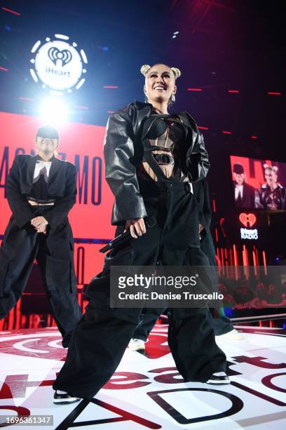 Agnez Mo performs onstage during the 2023 iHeartRadio Music Festival at T-Mobile Arena on September 22, 2023 in Las Vegas, Nevada.