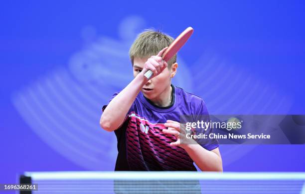 Chen Szu-Yu of Chinese Taipei competes in the Table Tennis Women's Team Preliminary Group C match between DPR Korea and Chinese Taipei ahead of the...