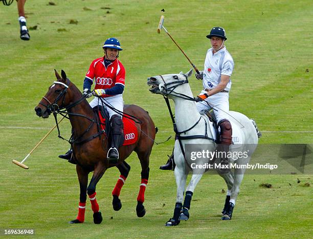 Prince William, Duke of Cambridge plays in the Audi Polo Challenge at Chester Racecourse on May 29, 2013 in Chester, England.