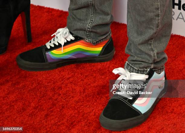 Brian Austin Green, shoe detail, attends the 2023 iHeartRadio Music Festival at T-Mobile Arena on September 22, 2023 in Las Vegas, Nevada.