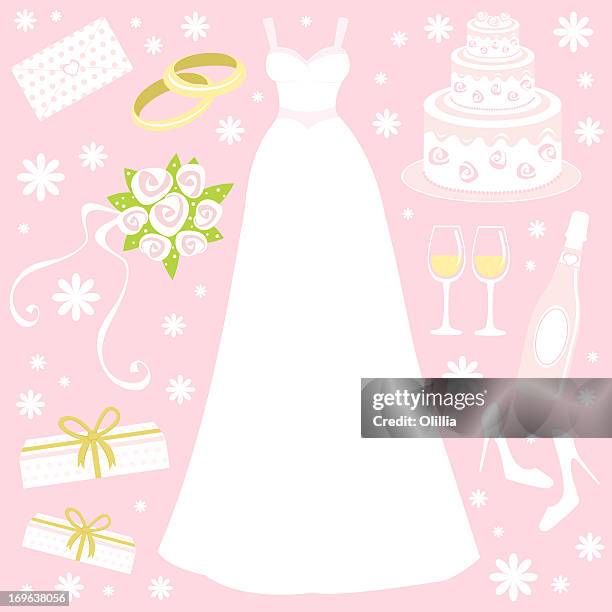 wedding set - glass bangles stock illustrations
