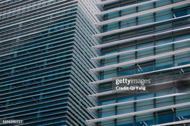 close-up of modern building structure in shanghai, china - office minimalist stock pictures, royalty-free photos & images