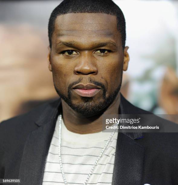 Curtis '50 Cent' Jackson attends the "After Earth" premiere at the Ziegfeld Theater on May 29, 2013 in New York City.
