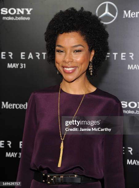 Actress Sophie Okonedo attends Columbia Pictures and Mercedes-Benz Present the US Red Carpet Premiere of AFTER EARTH at Ziegfeld Theatre on May 29,...