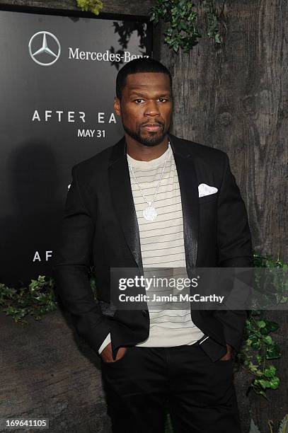 Rapper 50 Cent attends Columbia Pictures and Mercedes-Benz Present the US Red Carpet Premiere of AFTER EARTH at Ziegfeld Theatre on May 29, 2013 in...