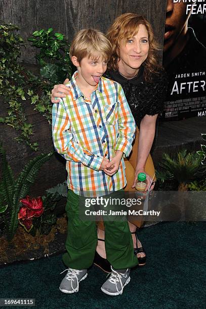 Actress Edie Falco and Anderson Falco attend Columbia Pictures and Mercedes-Benz Present the US Red Carpet Premiere of AFTER EARTH at Ziegfeld...