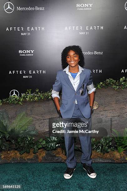 Jaden Martin attends Columbia Pictures and Mercedes-Benz Present the US Red Carpet Premiere of AFTER EARTH at Ziegfeld Theatre on May 29, 2013 in New...