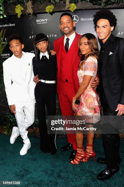 Jaden Smith, Willow Smith, Will Smith, Jada Pinkett Smith and Trey Smith attend Columbia Pictures and Mercedes-Benz Present the US Red Carpet...