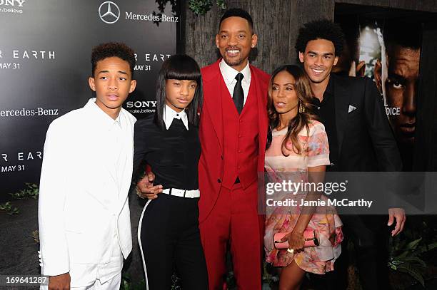 Jaden Smith, Willow Smith, Will Smith, Jada Pinkett Smith and Trey Smith attend Columbia Pictures and Mercedes-Benz Present the US Red Carpet...