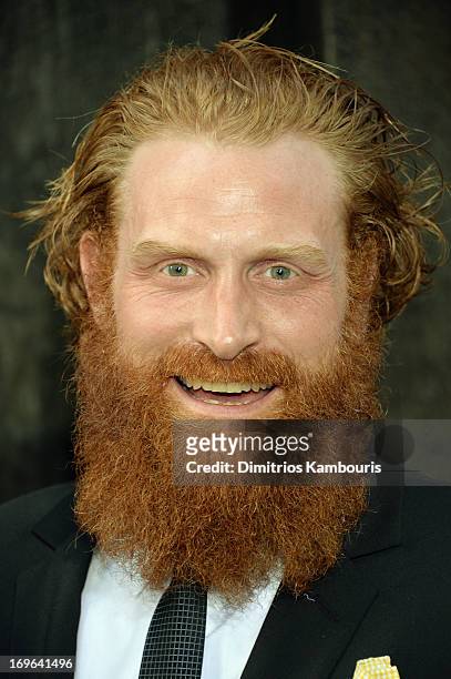 Actor Kristofer Hivju attends the "After Earth" premiere at the Ziegfeld Theater on May 29, 2013 in New York City.