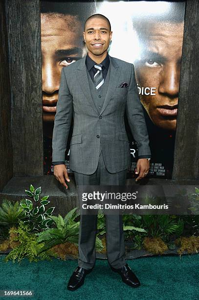 Caleeb Pinkett attends the "After Earth" premiere at the Ziegfeld Theater on May 29, 2013 in New York City.