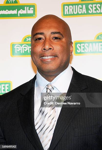 Former Professional Baseball player Bernie Williams attends the 11th annual Sesame Street Workshop Benefit Gala at Cipriani 42nd Street on May 29,...