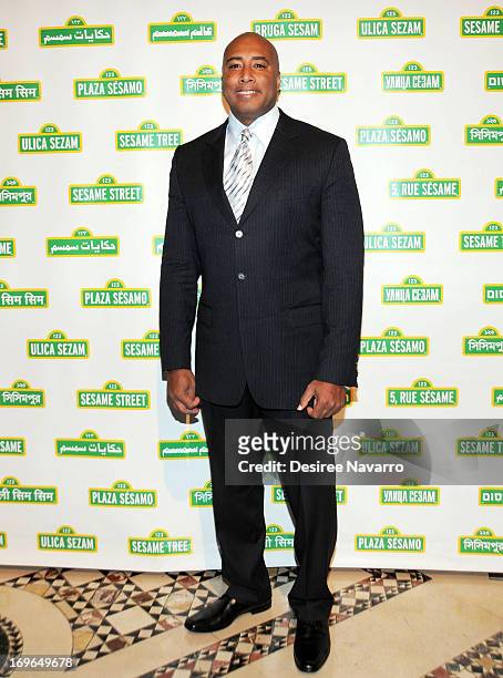 Former Professional Baseball player Bernie Williams attends the 11th annual Sesame Street Workshop Benefit Gala at Cipriani 42nd Street on May 29,...