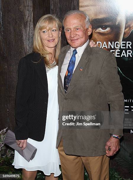 Buzz Aldrin attends the "After Earth" premiere at the Ziegfeld Theater on May 29, 2013 in New York City.