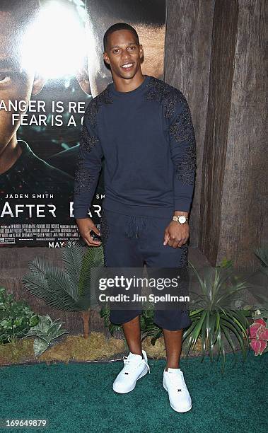 Victor Cruz attends the "After Earth" premiere at the Ziegfeld Theater on May 29, 2013 in New York City.