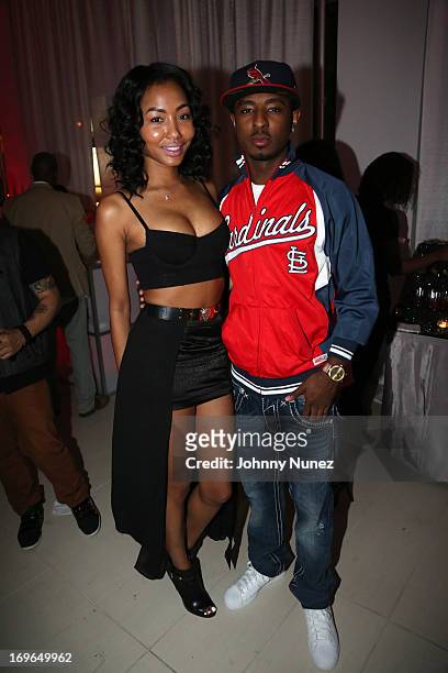 Model Ray'uana Aleyce and BET personality Shorty Da Prince attend the YOPIMA Demo Launch at Maserati of Manhattan on May 29 in New York City.