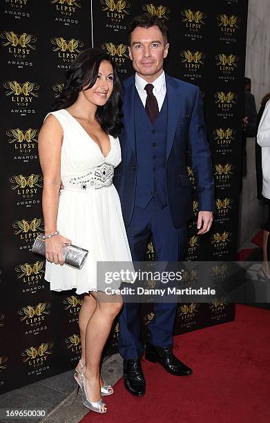 Hayley Tamaddon and Greg Burns attend the Lipsy VIP Fashion Awards 2013 at Dstrkt on May 29, 2013 in London, England.