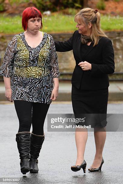 Coral Jones, the mother of April Jones, arrives at Mold Magistrates Court on May 30, 2013 in Mold, Wales.The jury will continue deliberations in the...