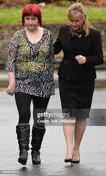 Coral Jones , the mother of April Jones, arrives at Mold Magistrates Court on May 30, 2013 in Mold, Wales.The jury will continue deliberations in the...