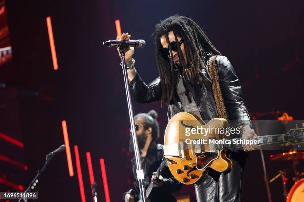 Lenny Kravitz performs onstage during the 2023 iHeartRadio Music Festival at T-Mobile Arena on September 22, 2023 in Las Vegas, Nevada.