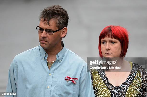 Paul and Coral Jones, the parents of April Jones, arrive at Mold Magistrates Court on May 30, 2013 in Mold, Wales.The jury will continue...