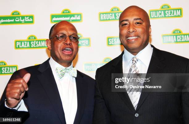 President and CEO of Sesame Workshop H. Melvin "Mel" Ming and Former Professional Baseball player Bernie Williams attend the 11th annual Sesame...