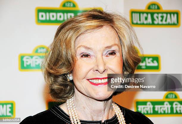 Sesame Workshop founder Joan Ganz Cooney attends the 11th annual Sesame Street Workshop Benefit Gala at Cipriani 42nd Street on May 29, 2013 in New...