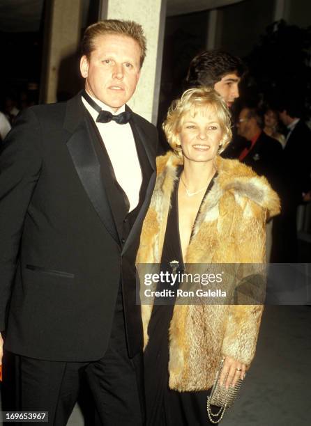 Actor Gary Busey and wife Judy attend the 43rd Annual Golden Globe Awards on January 24, 1986 at the Beverly Hilton Hotel in Beverly Hills,...