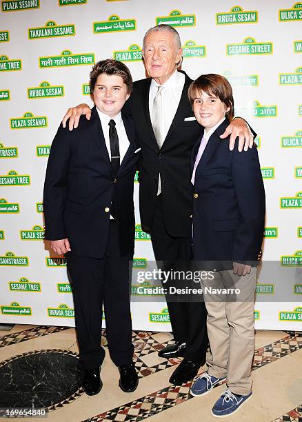 Director/screenwriter Joel Schumacher , Alexander Peterson and Beau Peterson attend the 11th annual Sesame Street Workshop Benefit Gala at Cipriani...