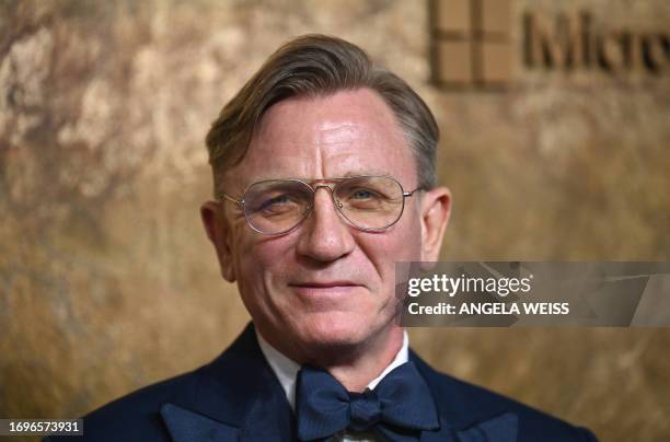 British-US actor Daniel Craig arrives for The Albies hosted by the Clooney Foundation at the New York Public Library in New York City on September...