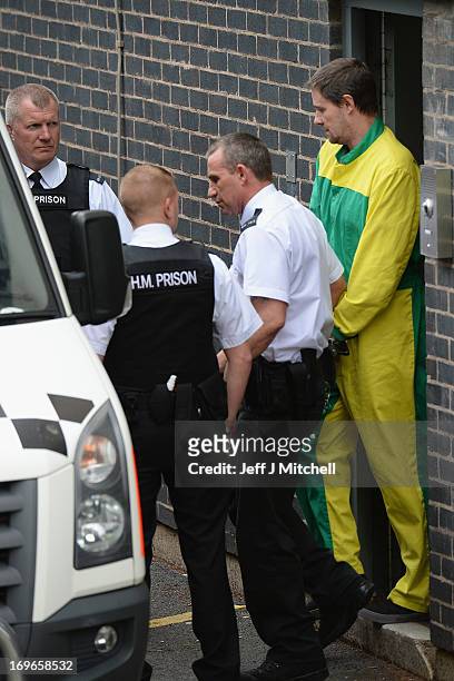 Mark Bridger is taken from Mold Magistrates Court after he was found guilty of the murder of April Jones, on May 30, 2013 in Mold, United Kingdom....