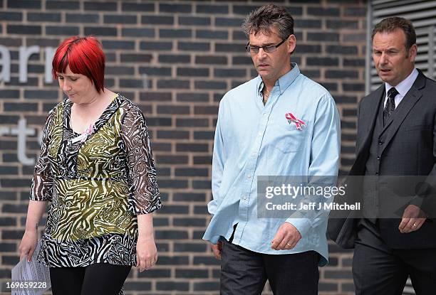 Paul and Coral Jones, the parents of April Jones, prepare to make a statement outside Mold Magistrates Court after Mark Bridger was found guilty of...