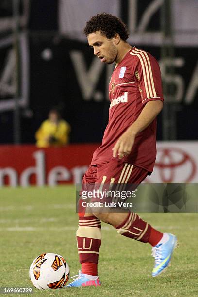 Wellington Nem of Fluminense during the match as part of the Copa Bridgestone Libertadores 2013 at Defensores del Chaco stadium, on May 29, 2013 in...
