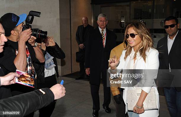 Jennifer Lopez pictured at Radio 1 on May 30, 2013 in London, England.