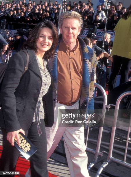 Actor Gary Busey and wife Tiani Warden attend the "Star Wars" 20th Anniversary Screening on January 18, 1997 at the Mann Village Theatre in Westwood,...